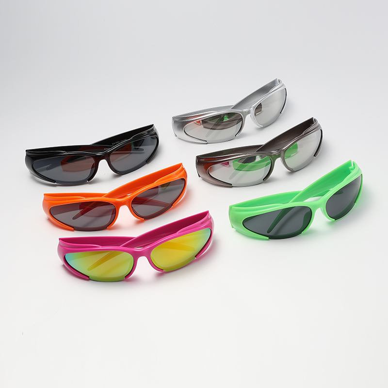 Cycling In City - Lunettes de protection Y2K argent lunettes